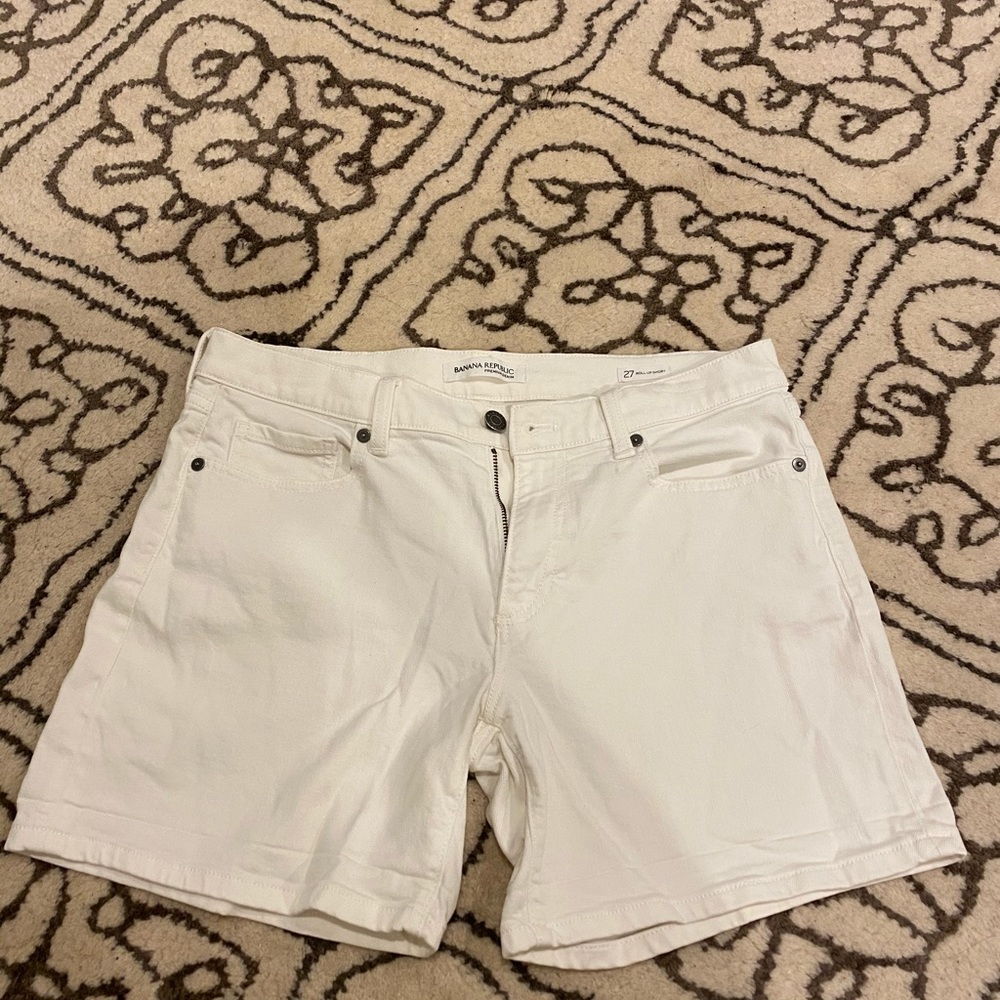 White denim shorts
